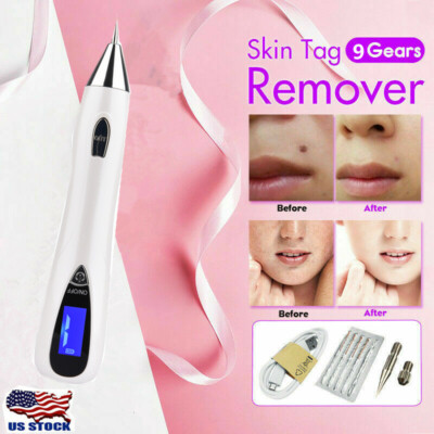 Electric Laser Cauterizer Skin Tag Remover Warts Eliminator LCD Plasma Pen Kit
