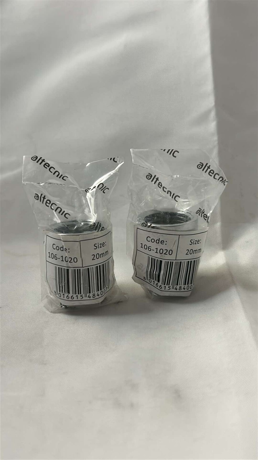 2X Altecnic 106-1020 20mm x 1/2” BSP RADIATOR  EXTENSION PIECE CHROME -PACK OF 2