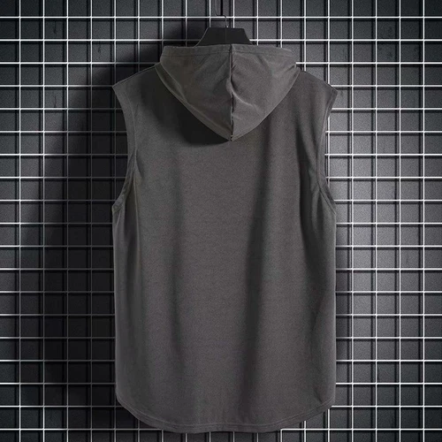 Hot Men Sleeveless Hoodie Hooded Sweatshirt Tank Tops Gym Fitness Sport Vest - Picture 7 of 16