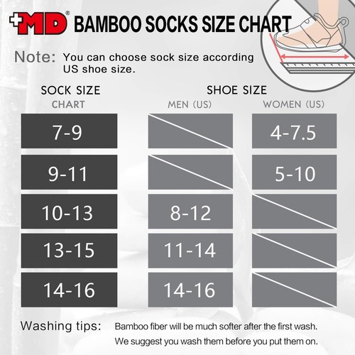 +MD 6 Pairs Bamboo Low Cut Socks for Mens/Womens Liner Cushion Wicking Smell ... - Picture 7 of 7