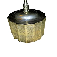 Godinger 1991 Silver Plate Jewerly Box with lid Red Velvet Lining dome