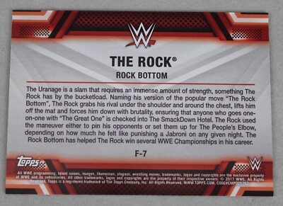 The Rock WWE Wrestling Trading Card Topps Raw Smackdown AEW NXT