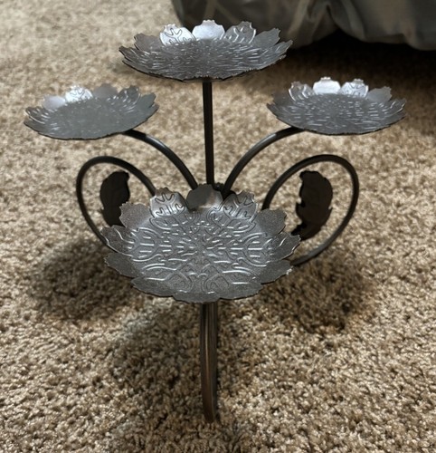 EUC PartyLite P7528 Leaf Viking Metal Candle Holder Without Original Box