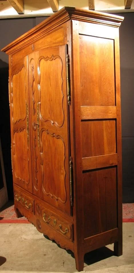 ANCIENNE ARMOIRE LORRAINE EN CHÊNE DU 19 é 3 étagères ou penderie - Photo 3/4