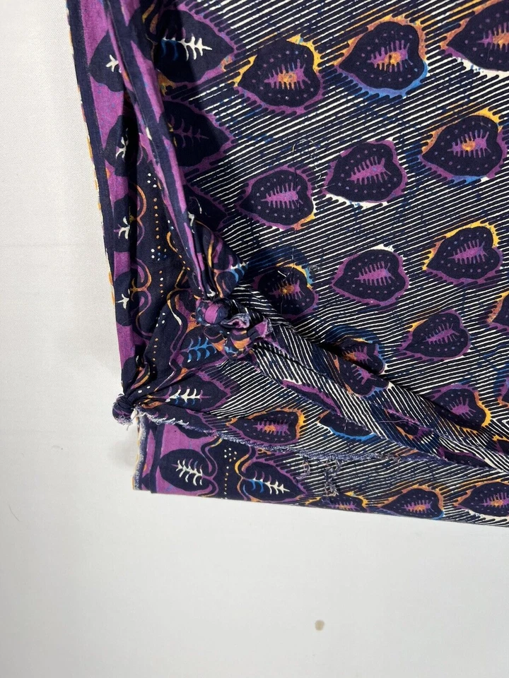 Vintage Hand Dyed Painted 143"x44" Tribal Cloth Wall Hanging - Image 2 of 4