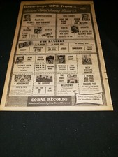 Coral Records Rare Original 1955 Retail Promo Poster Ad Framed!