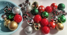 20 MM mixed lot red, green, gold christmas acrylic chunky bubblegum beads
