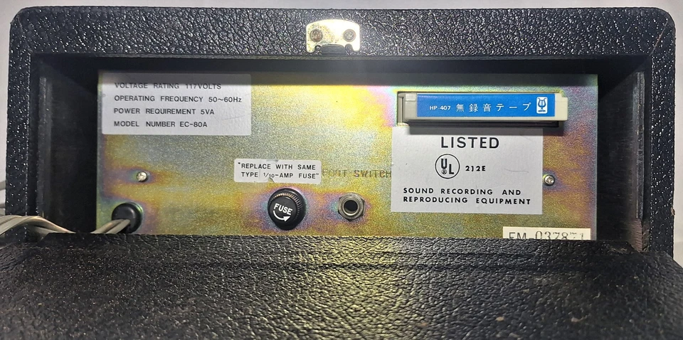 Vtg Univox Echo Chamber EC-80A LoFi Echoes Delay Unit Tested Fuze Tape Cartridge - Image 4 of 4