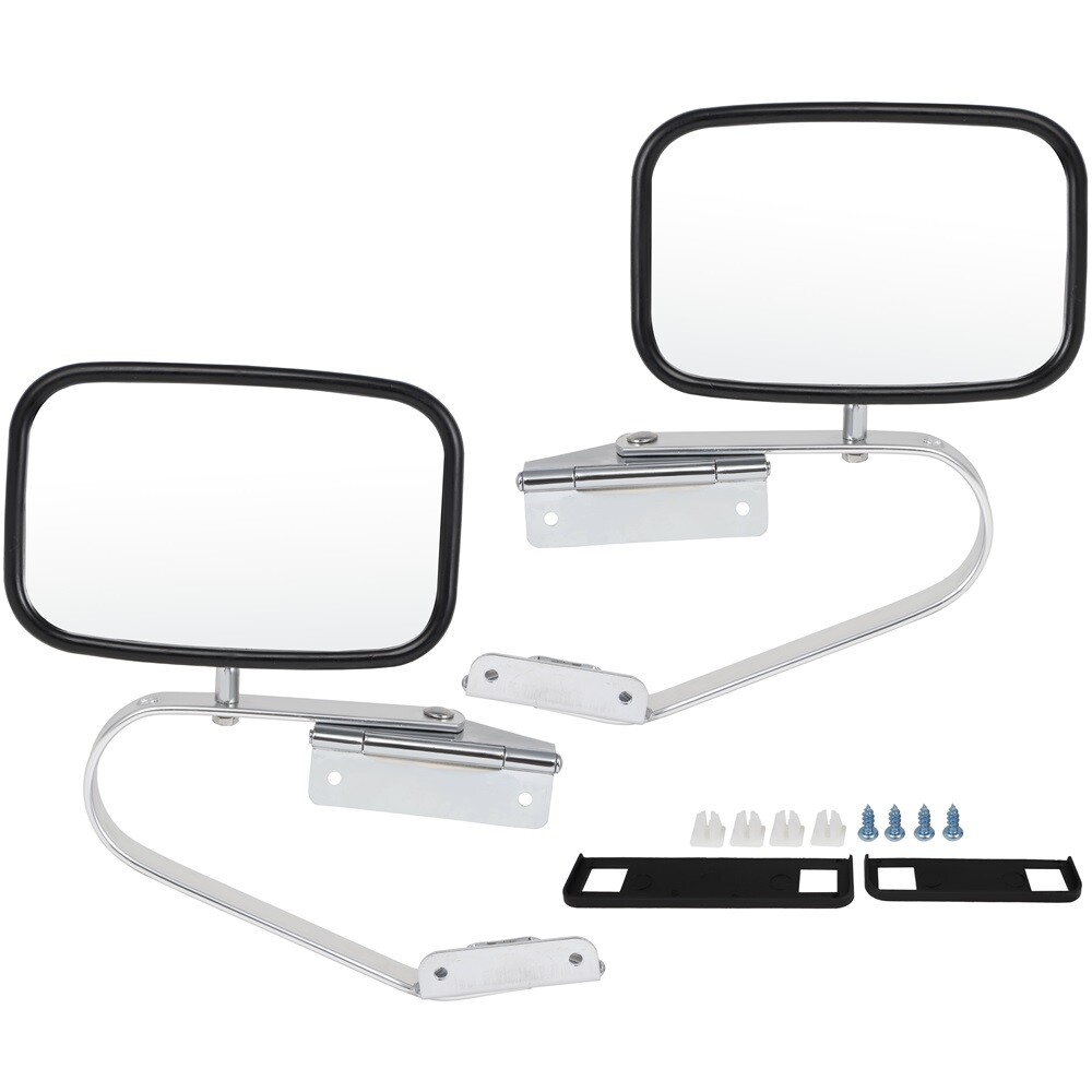 For 1980-1996 Ford F-Series Pickup Truck Chrome Manual Side View Mirrors Pair