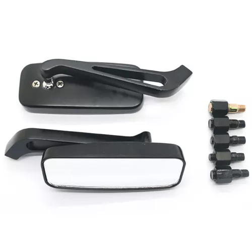 8mm 10mm Black Motorcycle Wing Side Mirrors Anti Glare Motorbike Rearview Tools - Picture 11 of 16