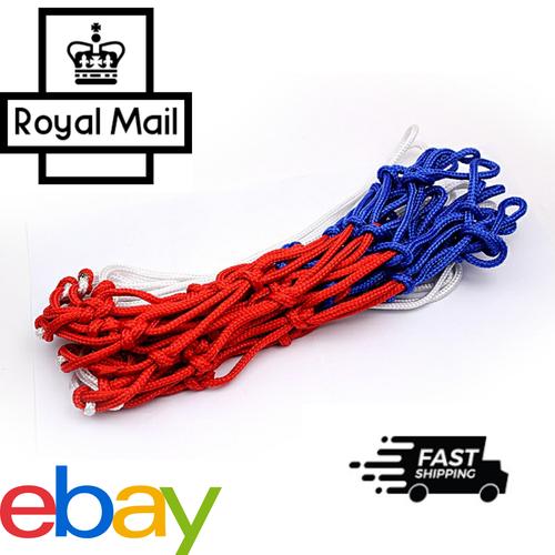 Standard 12 Hoop Durable Nylon Basketball Goal Hoop Net RED/BLE/WHITE UK - Picture 2 of 7