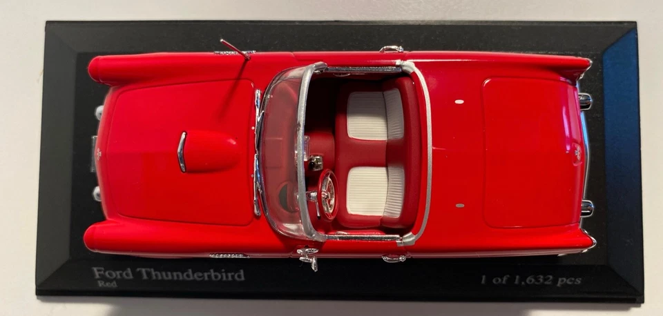 FORD THUNDERBIRD 1955 ROSSO SERIE LIMITATA 1 OF 1632 - Minichamps 1:43 - Immagine 4 di 4