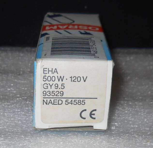 OSRAM EHA 500w 120v GY9.5 NAED 54585 Halogen Photo Optic Lamp - Image 2 of 4