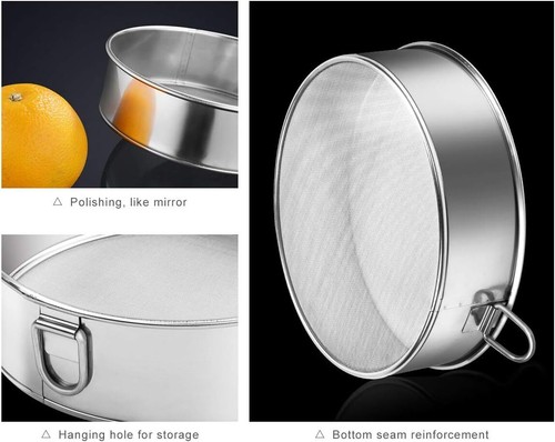 Webake Sieve 6-Inch, 8-Inch Sieves Fine Mesh Strainer Set of 2 - Picture 2 of 6