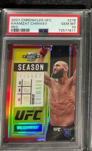 2021 Panini Chronicles UFC Khamzat Chimaev 276 Season Ticket Red /149