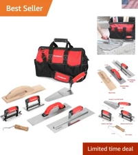 Professional Quality 8-Piece Concrete Tool Set with Adjustable Carrying Bag