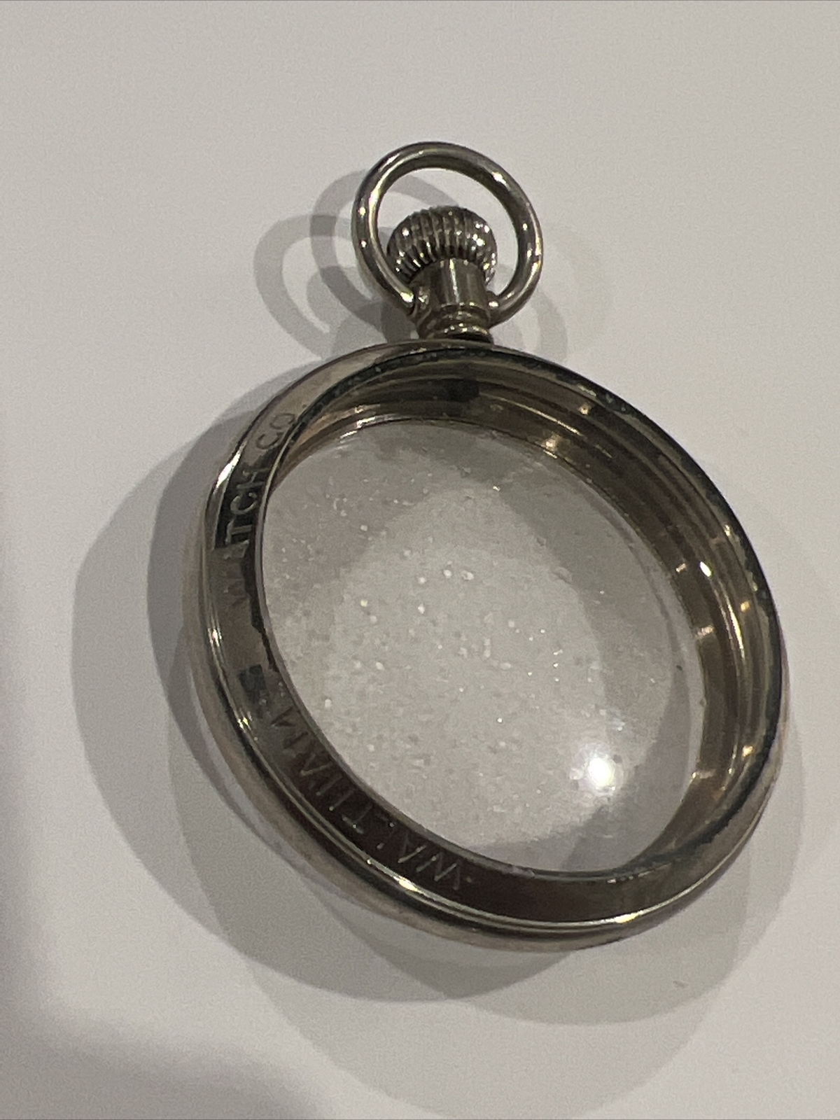 vintage Pocket Watch Double Glass Salesman DISPLAY CASE waltham watch