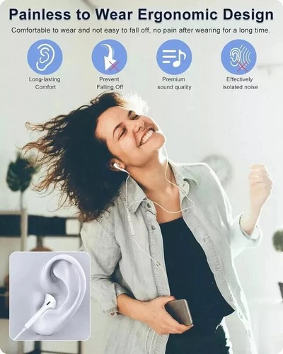 For APPLE Headphones EARPHONES Wired EARBUDS FOR iPhone 14 13 12 11 X XS MAX UK. - Picture 11 of 19