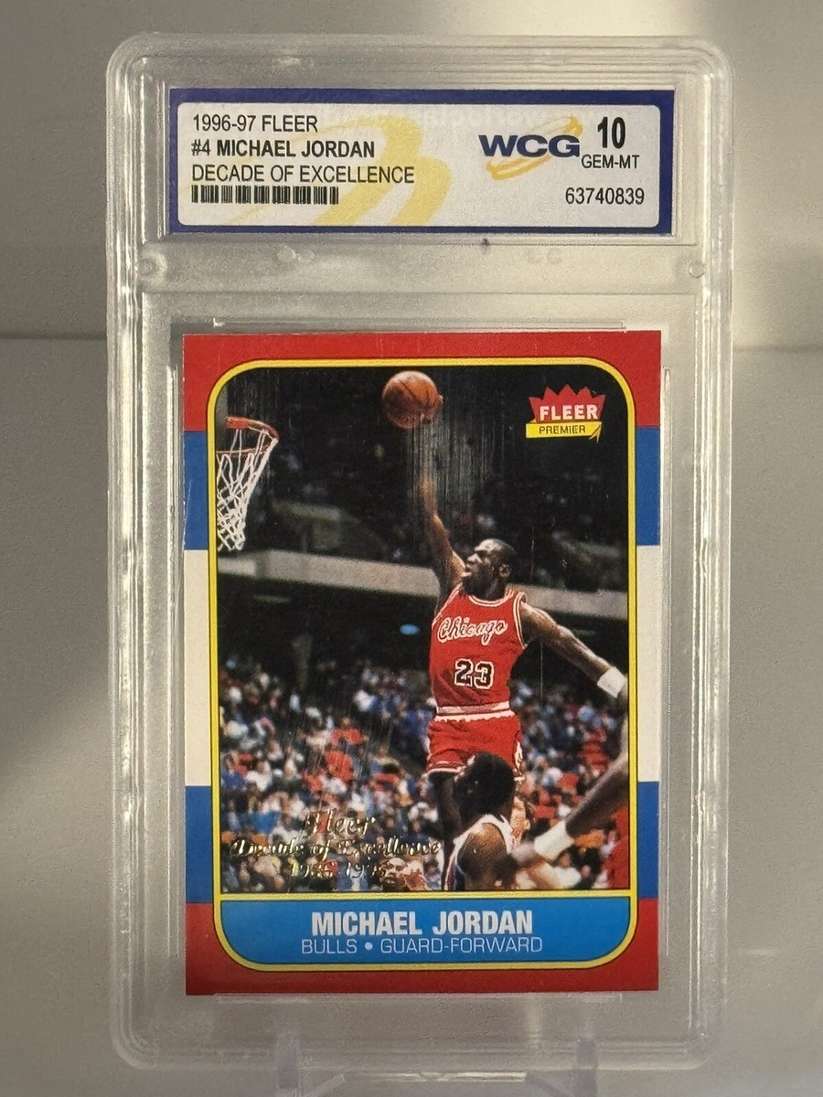 MICHAEL JORDAN FLEER DECADE OF EXCELLENCE ROOKIE CARD #4 WCG GEM