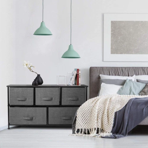 Cómoda organizadora de cajones de tela armarios resistentes armario de almacenamiento de dormitorio Foto 4 de 4