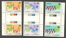 AOP Zambia #512-14 1990 Southern Africa Development MNH gutter pairs