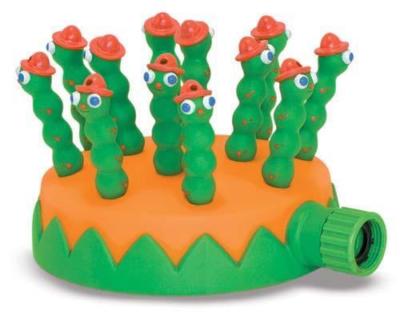 Kids Melissa & Doug GRUB Scout Sprinkler Hours of Water Fun Play Green Orange