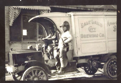 REAL PHOTO SALT LAKE CITY UTAH BEER BREWERY DELIVERY TRUCK POSTCARD COPY