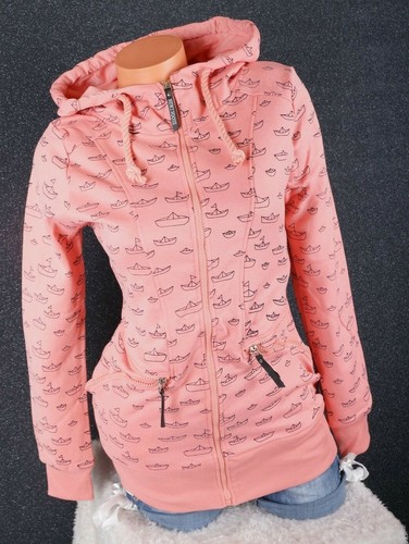 Damen Piquet Jacke Slim Fit Kapuze Hoodie Fleece angeraut Boote S M L XL 2XL - Bild 39 von 59