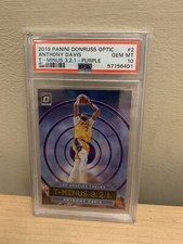 2019-20 Optic Anthony Davis T-Minus 3, 2, 1 Purple PSA 10