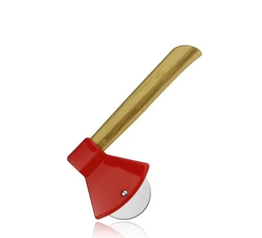 Cortador de pizza de hacha de 1 pieza, rueda de hacha de acero inoxidable cortador de pizza para pizza, pastel, waf Foto 3 de 3