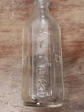 Vintage Pyrex 8 oz Clear Glass Baby Nursing Bottle, Raised Pyrex Letters 6 Sided