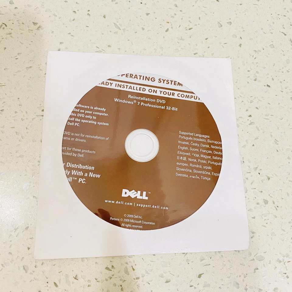 2 X Brand New Dell Windows 7 Professional 32 Bit Reinstallation DVD Discs New - Image 2 of 4