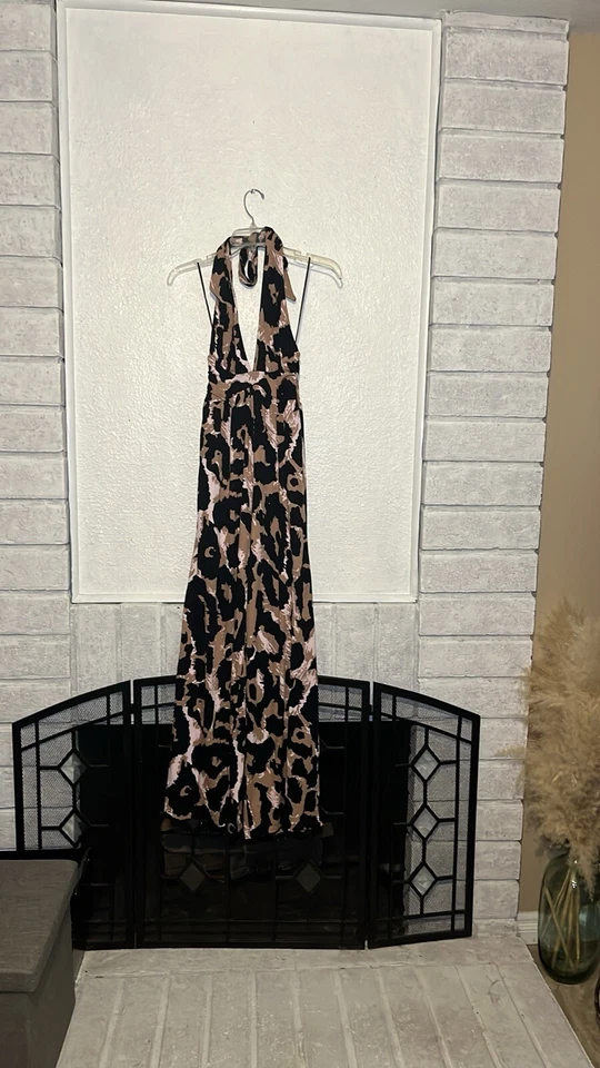 Nuevo con etiquetas Diane Von Furstenberg rosa, negro y marrón estilo animal mameluco largo XXS Foto 2 de 4