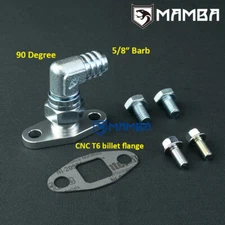90 Deg 5/8" Barb Turbo Oil Return Drain Flange Kit For Precision PTE GEN2 5558