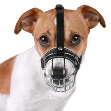 BRONZEDOG Dog Muzzle Wire Basket Metal Mask for Small, Medium and Large Dogs, Br