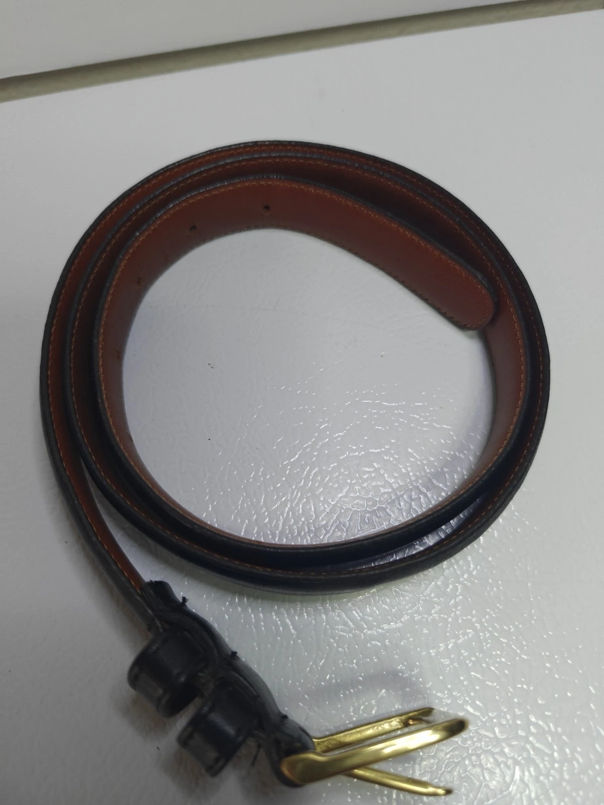 Cintura Coach 5700 uomo taglia 36 90 cm pelle bovina brunita nera