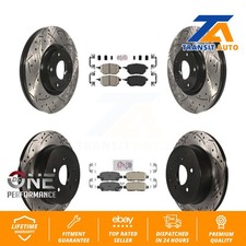 Front Rear Ceramic Pad Coated Drill Slot Disc Brake Rotors Kit For Nissan Murano