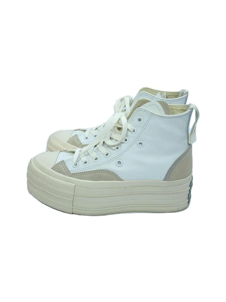Sneakers alte CONVERSE ADDICT 24 5 cm pelle bianca 1SD254 usate