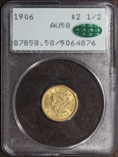 1906 (AU58 CAC) Liberty Head Gold Quarter Eagle $2.50 PCGS Rattler