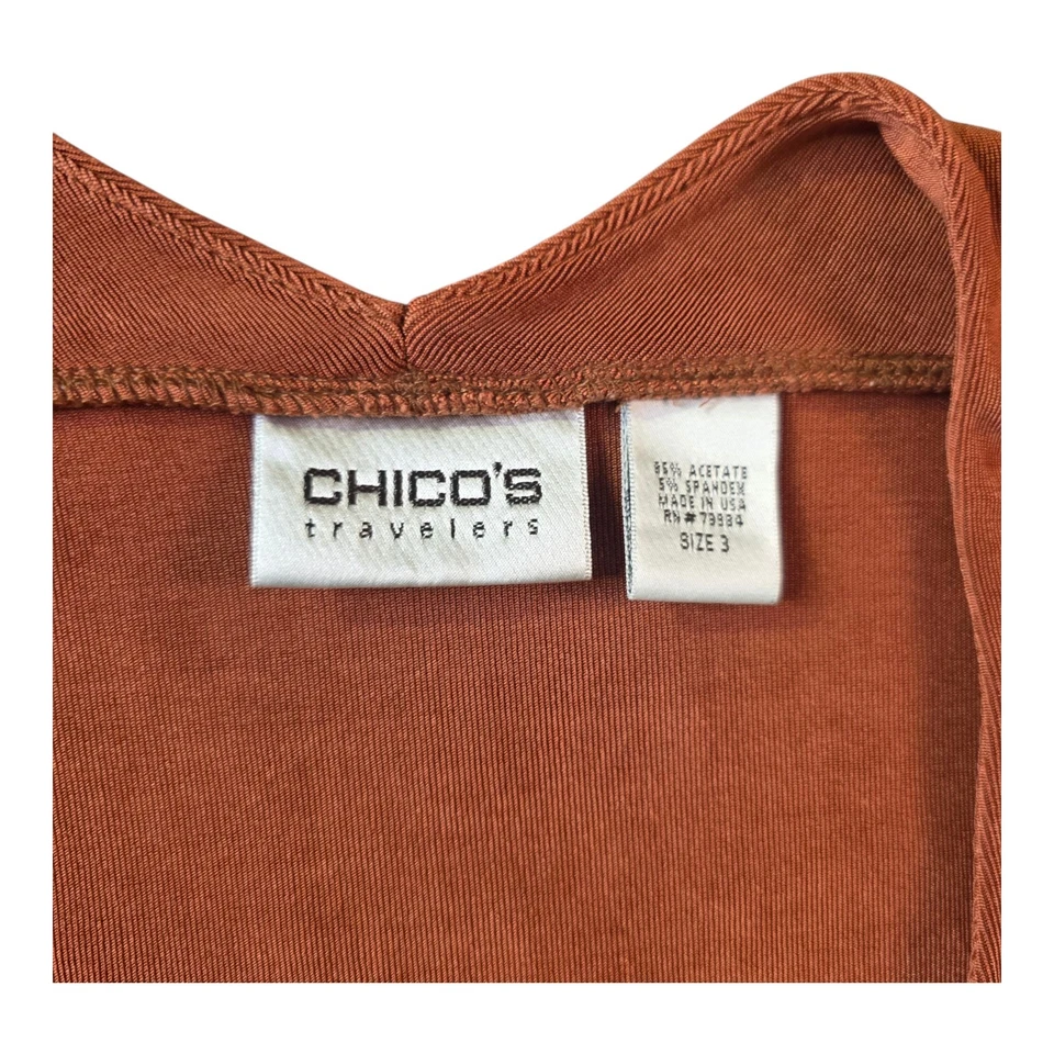 Camiseta sin mangas Chicos Travelers para mujer talla 3 XL marrón elástica brillante Foto 2 de 4