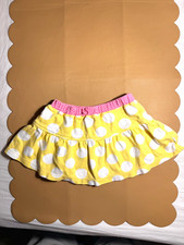 Vintage carters 18 months Skirt Yellow/White Polka Dot Ruffle Pink Elastic Waist