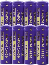 8-Pack 14430 3.2V 450Mah Lifepo4 Rechargeable Solar Batteries for Outdoor Lights