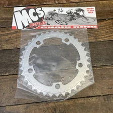 MCS Bicycles Chainring 36T 110 BCD 5-Bolt Silver NOS Made in USA BMX Sprocket