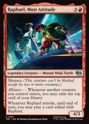 MTG TMNT U Raphael, Most Attitude #0101 PLAYSET 4X X4