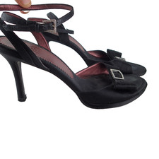 COLE HAAN Tillie Strappy Slingback Rhinestone Sandals 10 b Black Satin g3