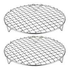 2pcs Round Cooking Rack 7.1" 201 Stainless Steel Barbecue Grill with 20mm Legs