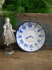 Antique Austrian Toy Blue & White Enamelware Plate Clock Face