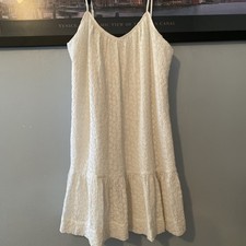 Madewell Women's White Size XS Spaghetti Strap Adjustable Dress Ruffle