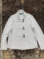 Vtg Saint James Sweater Breton Wool Toggle Made In France Beige Womens 4/6 US