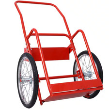 Large Dual Oxygen Tank Cart Dolly Double Cylinder Cart, 20 In. Pneumatic Wheels 